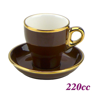 #18 Large Cappuccino Cup w/ Saucer - Brown (HG0848BR)