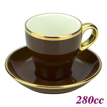 #19 Latte Cup w/ Saucer - Brown (HG0849BR)