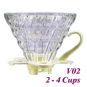 V02 Glass Coffee Dripper - White (HG5357W)