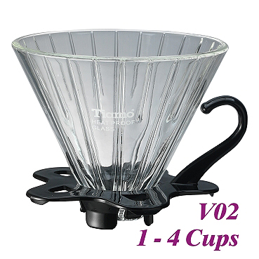 V02 Glass Coffee Dripper - Black (HG5359BK)
