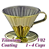 V02 Stainless Steel Coffee Dripper-Titanium Golden  (HG5034GD)